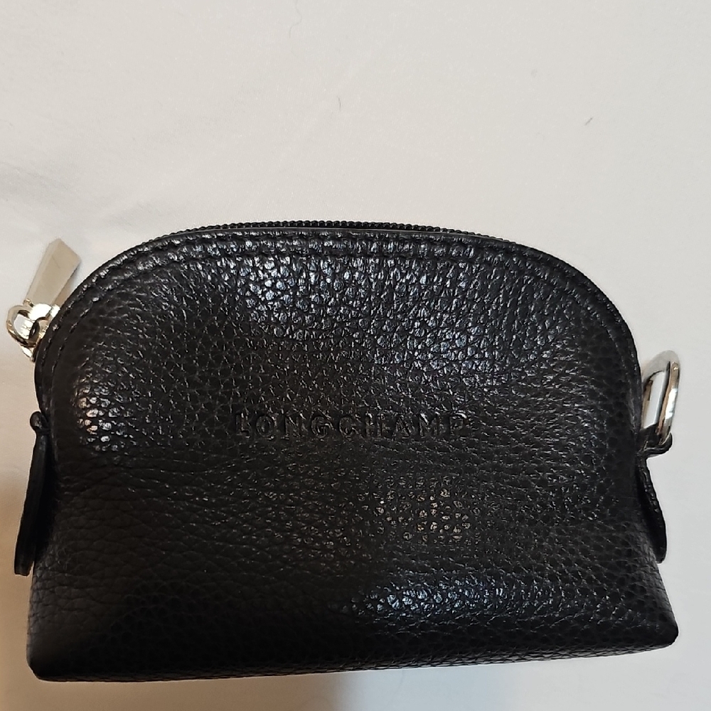 Longchamp Le Foulonne Black Pebble Coin Purse